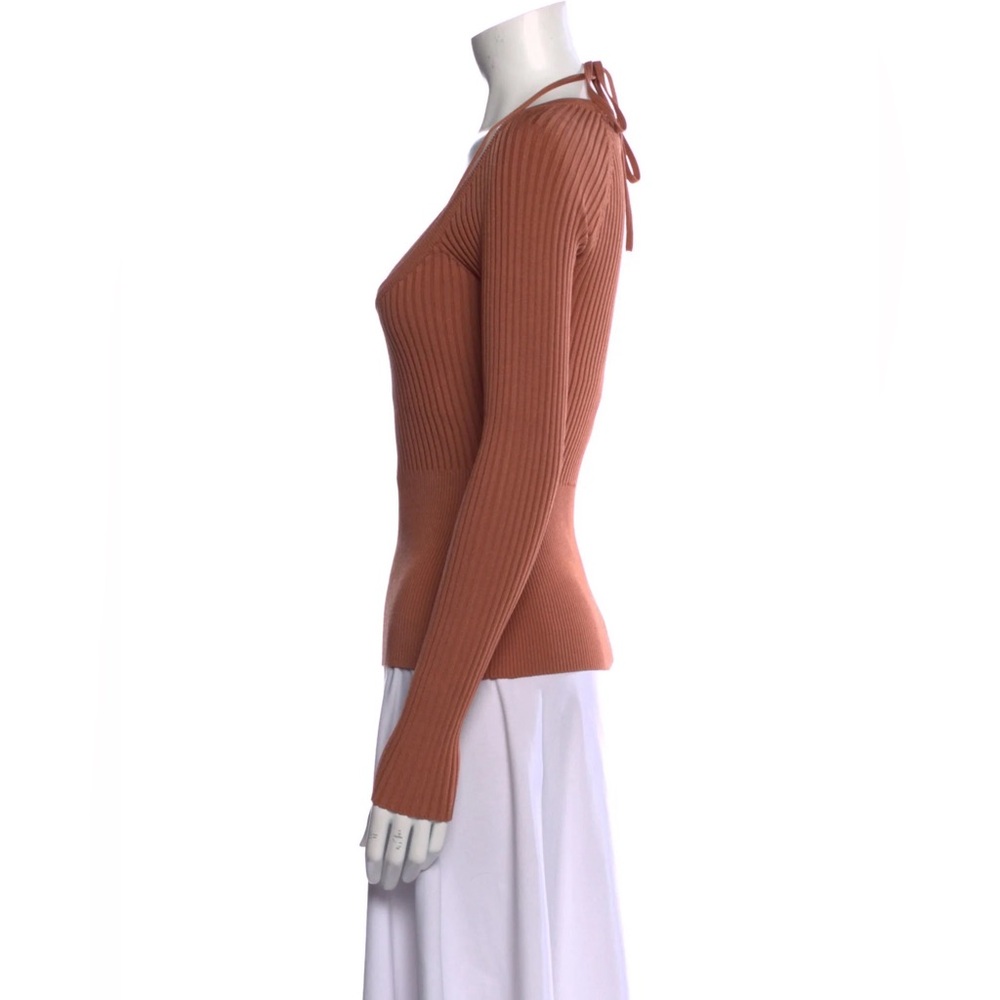 Jonathan Simkhai Rust Ribbed Knit Top - Picture 2 of 3